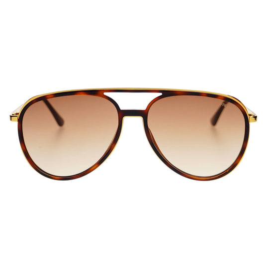 Fulton Unisex Aviator Sunglasses: Brown Tortoise