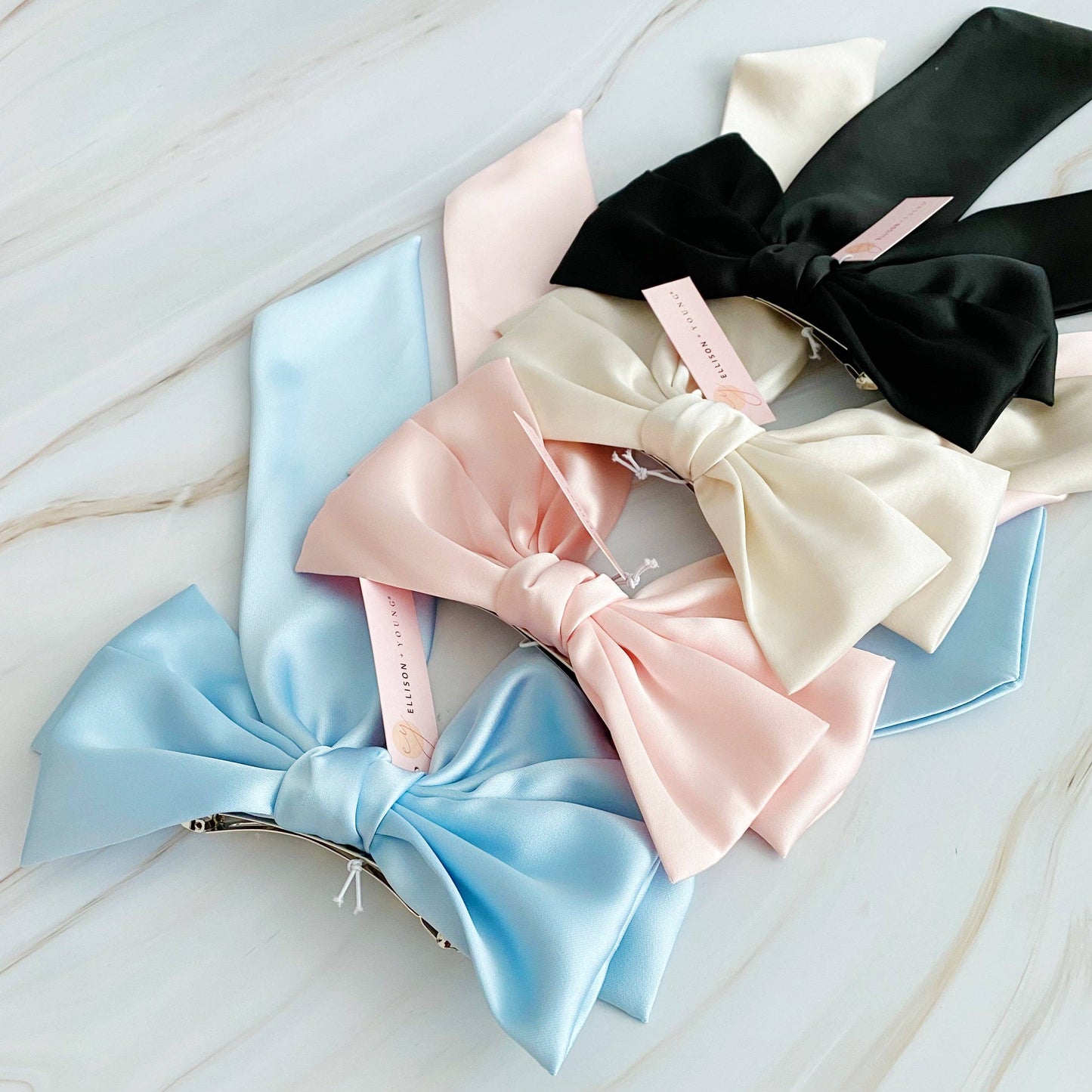 Doubled Satin Bow Hair Clip (Multiple Colors)