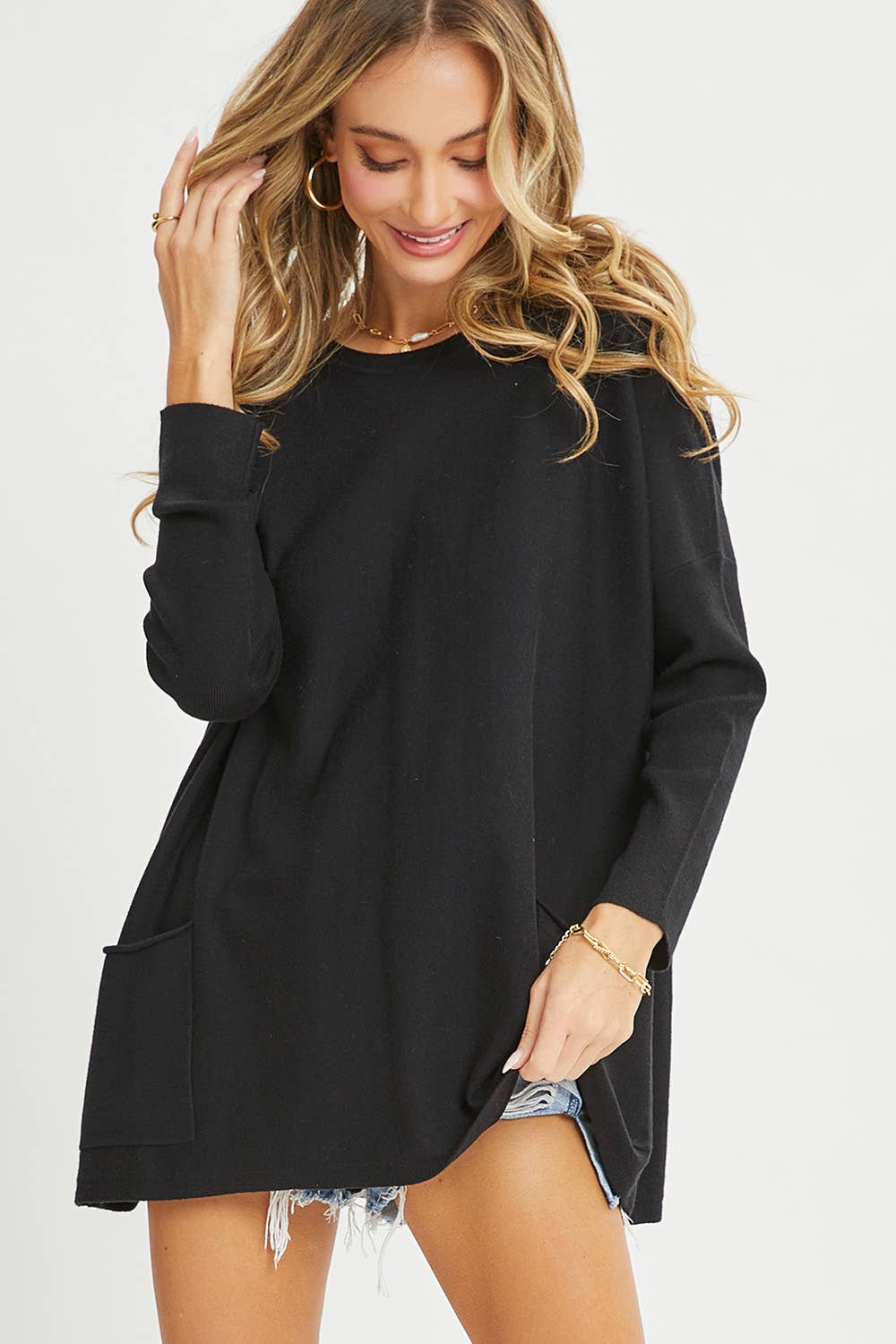 Miley Oversized Sweater Top (Brown or Black)