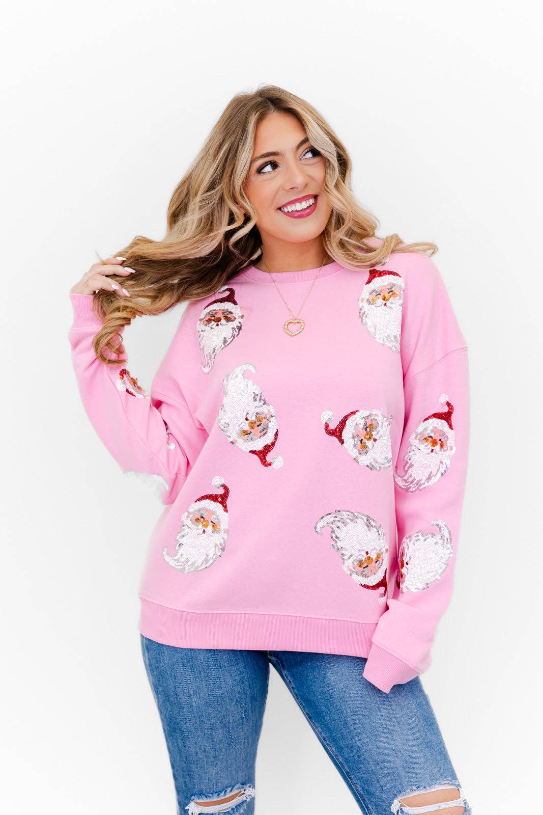 Santa Sequin Patch Sweatshirt