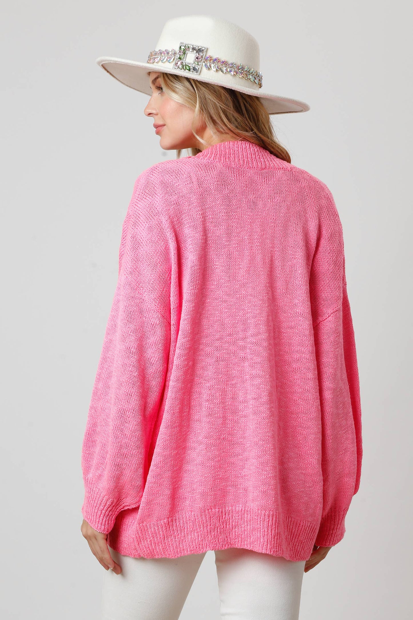 Flower Applique Cardigan (Pink)