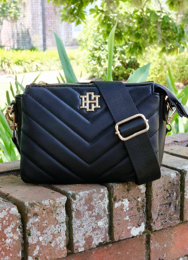 Jace Quilted Crossbody (Black)