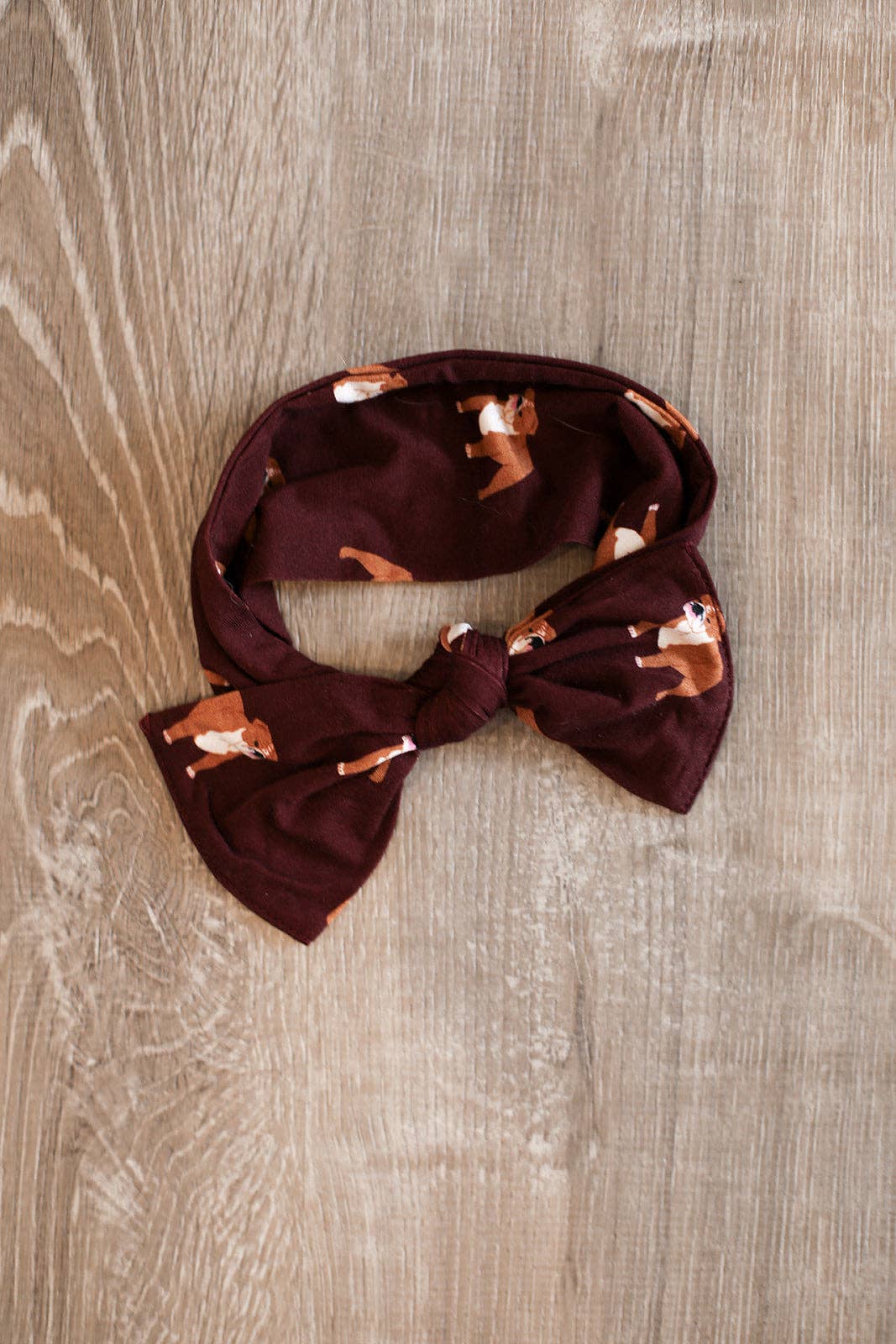 Maroon Bulldog Bamboo Bow Headband 