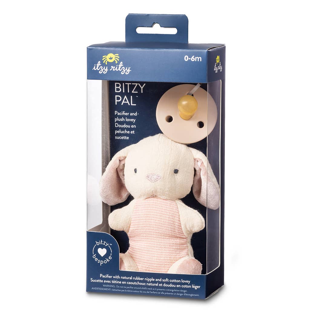 Bitzy Pal Natural Rubber Pacifier & Stuffed Animal: Cow