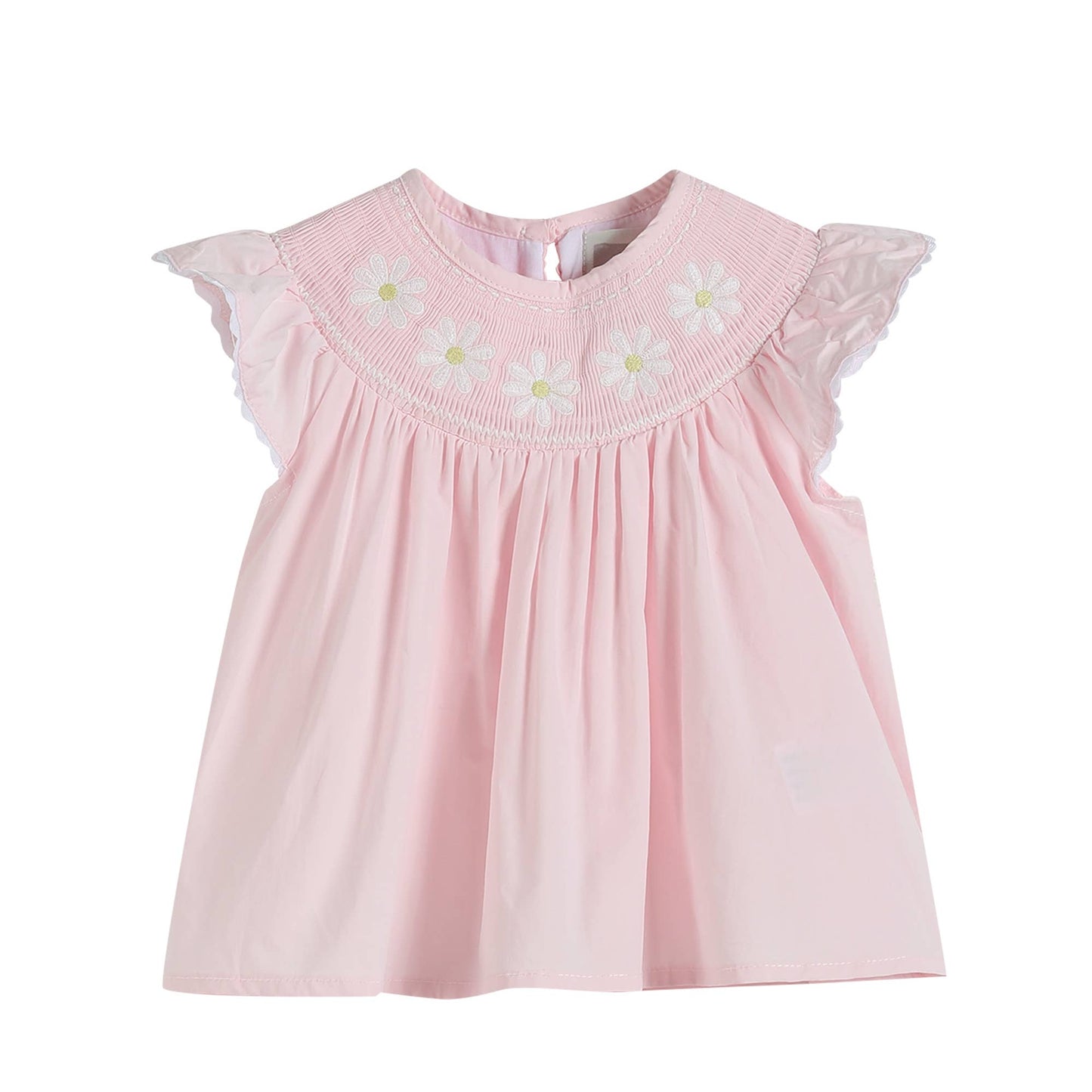 Light Pink Daisy Smocked Top and Bloomer Set