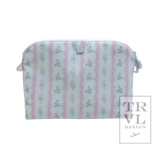 Goodie Cosmetic Bag - Ribbon Floral Pink: Ribbon Floral Pink