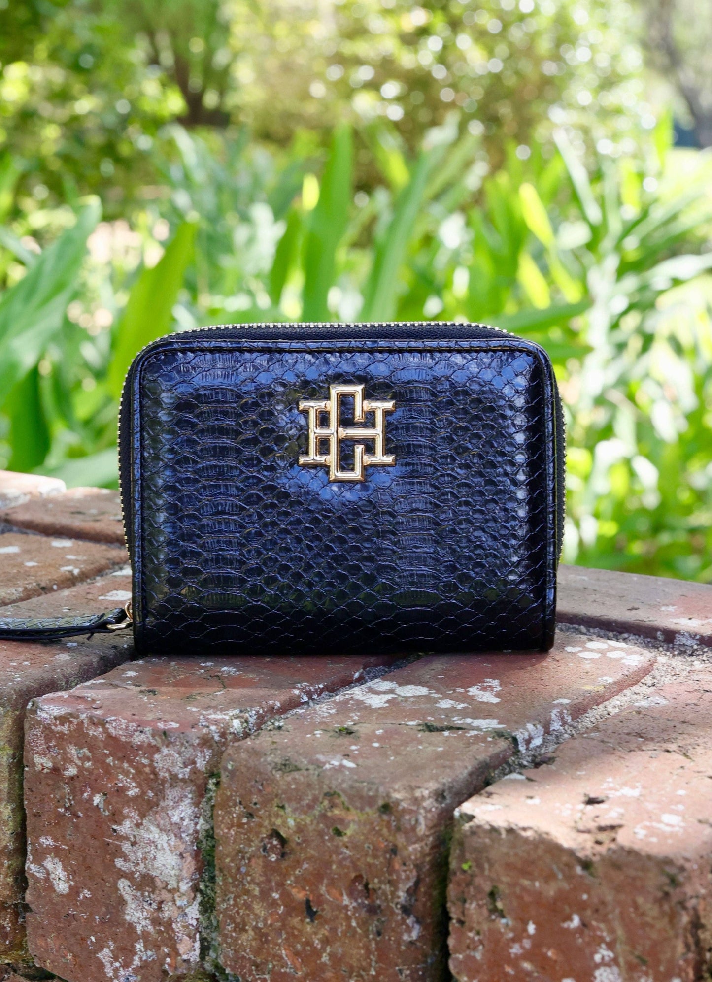 Nadine Zippered Wallet (Black Snake)