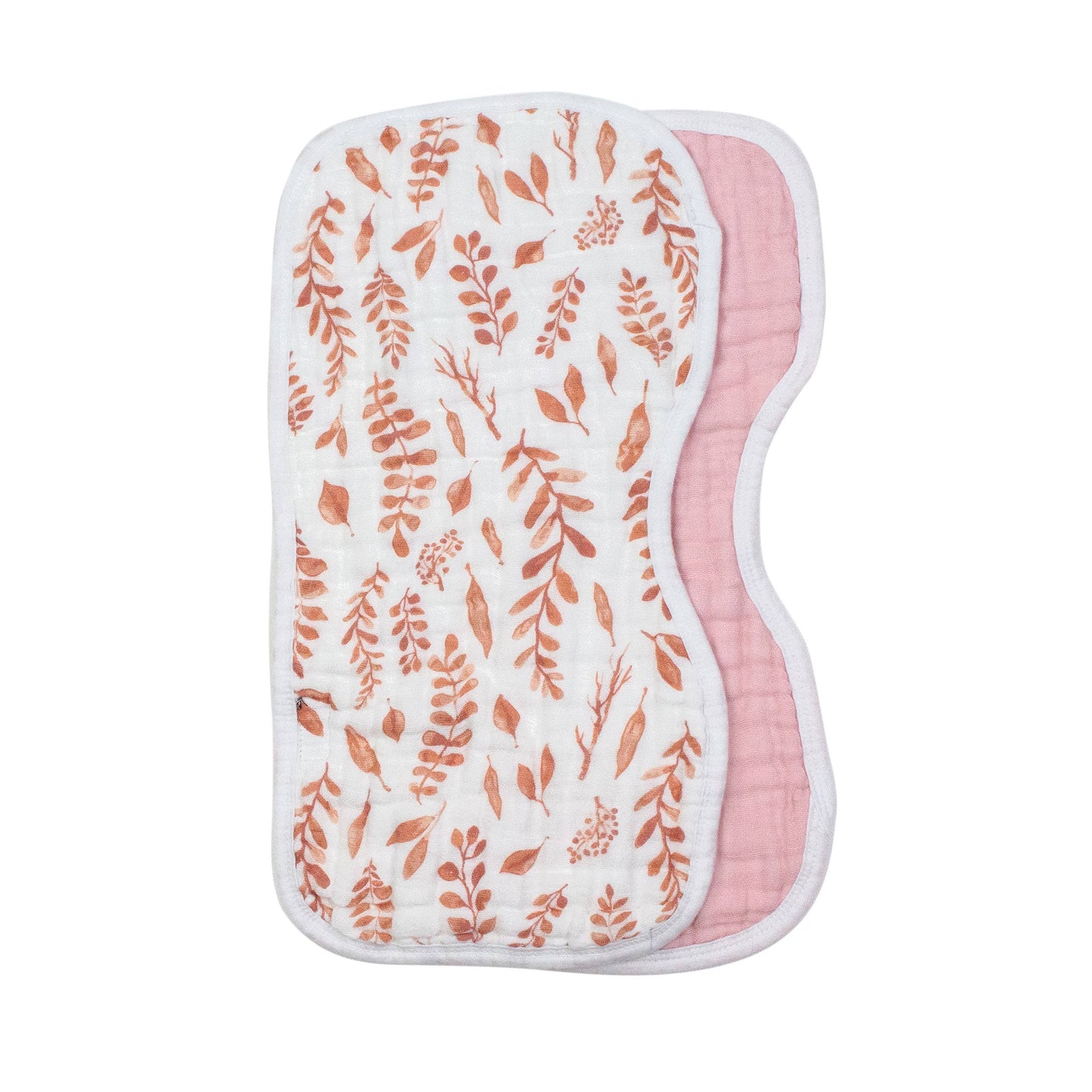 Pink Leaves + Cotton Candy Classic Muslin Burp Cloths Set