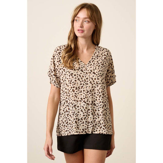 Animal Print Woven Top