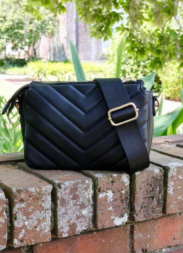 Jace Quilted Crossbody (Black)