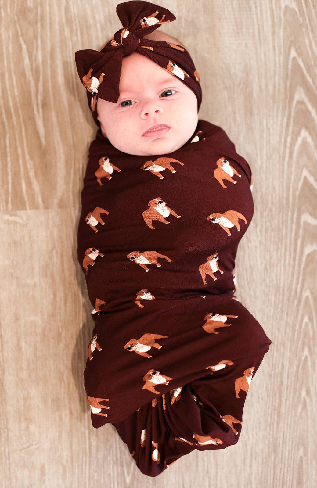 Maroon Bulldog Bamboo Bow Headband 