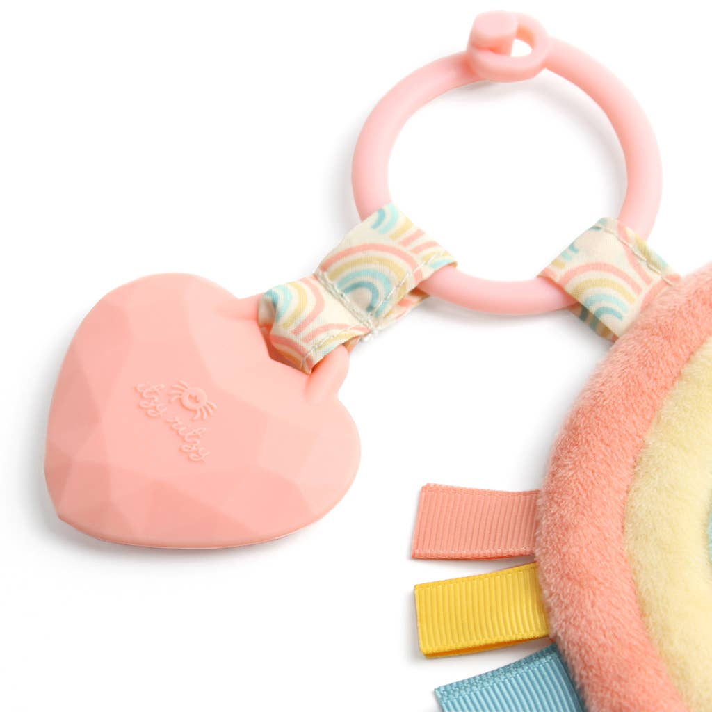 Itzy Pal™ Plush + Teether: Rainbow