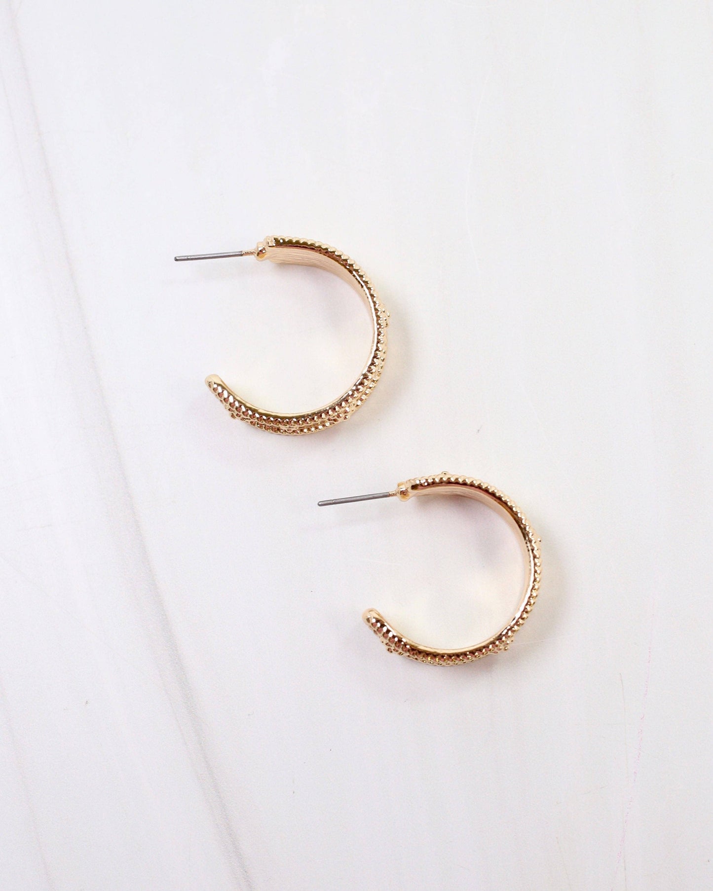 Canton Textured Hoop Earring