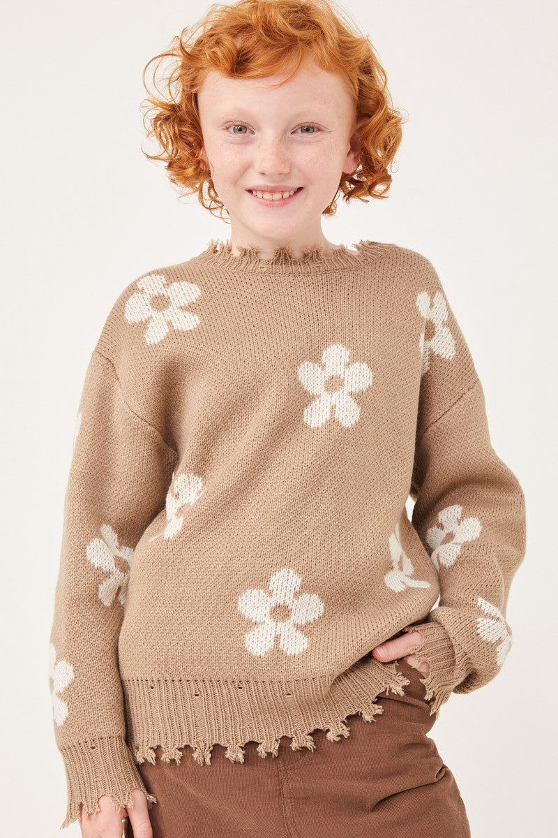 Tween Flower Sweater