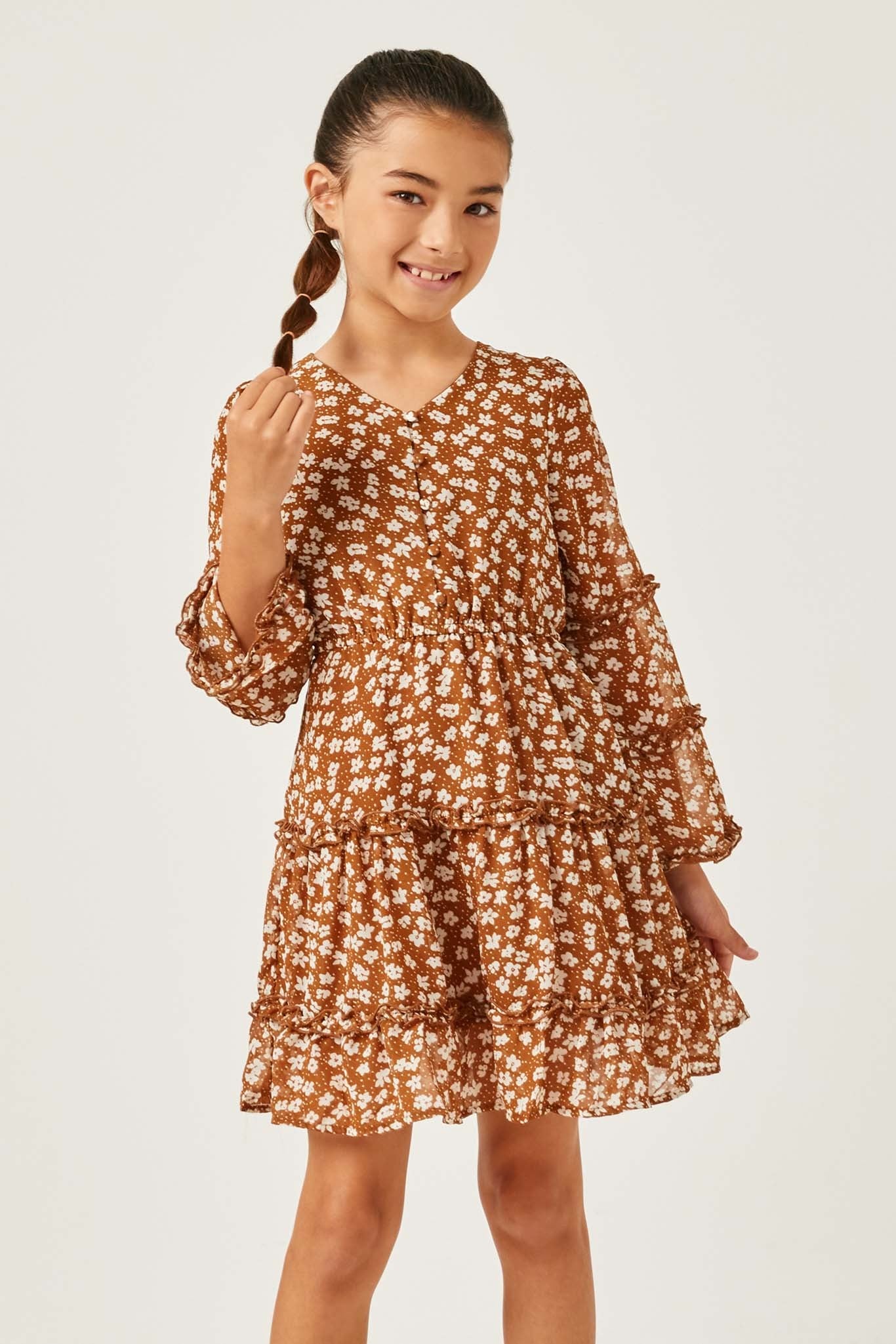 Tween Ruffle Floral Dress