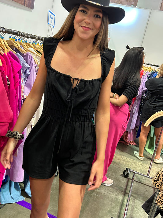 Black Smocked Romper