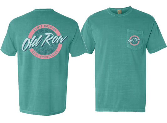 Circle Logo Pocket Tee (Seafoam w/Pink)