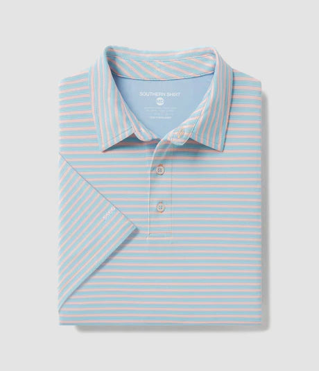 Augusta Stripe Polo (Promenade Blue)