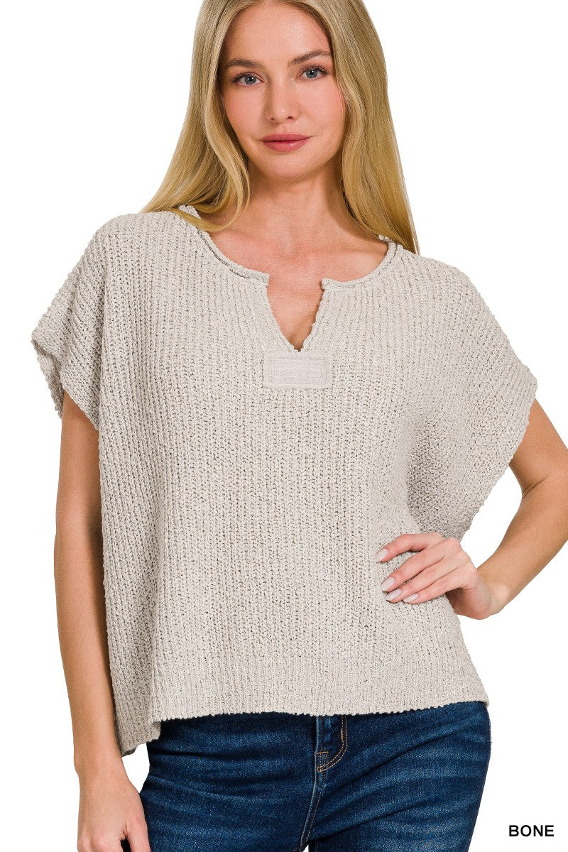 Kaley Knit Crop Top in Bone