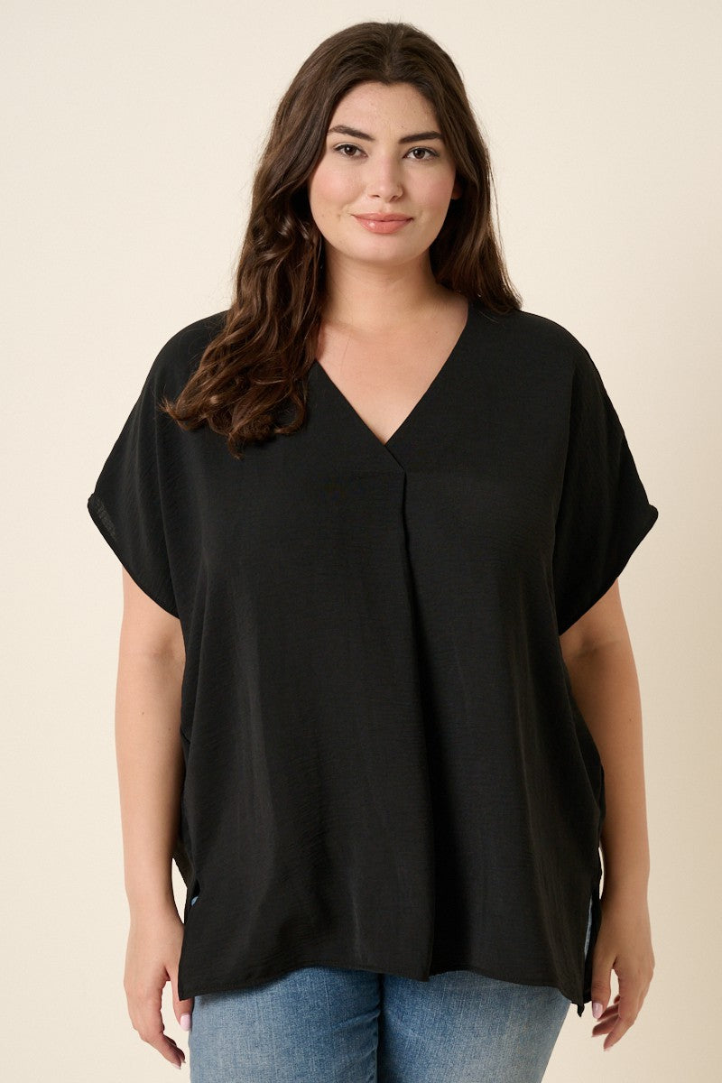 Airflow Pleated Front Dolman Top (Plus)