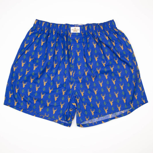 Men's Deer Boxers: Deep Blue/Camel