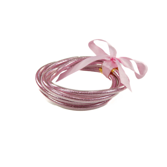 Light Pink Glitter Jelly Bangle (Set of 5)