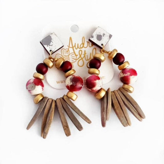 Maroon Collegiate Earrings (Style 3)