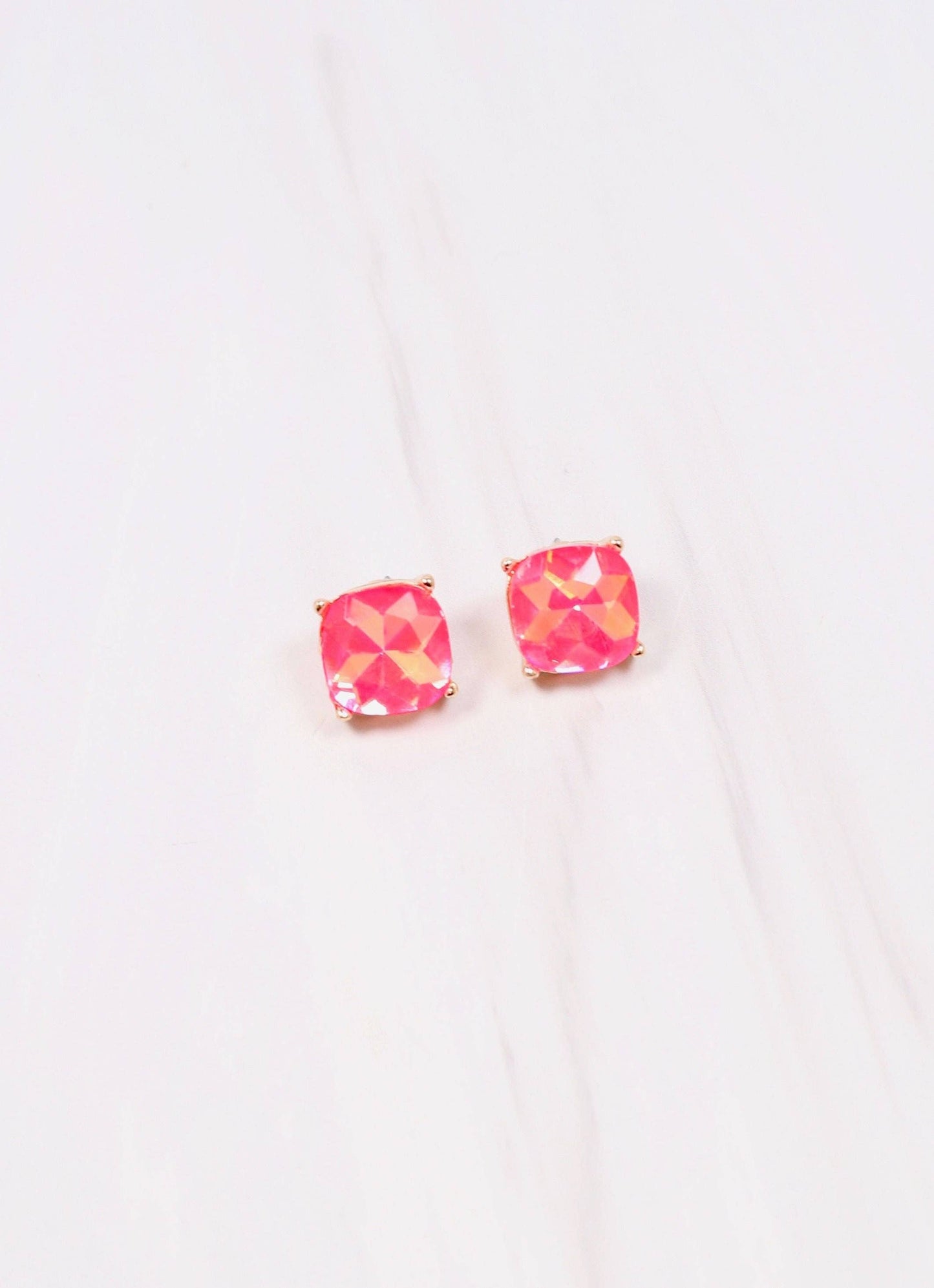 Julien Stone Stud Earring HOT PINK OPAL