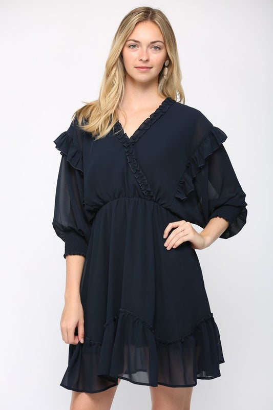 Ruffle Chiffon Dress