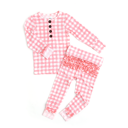 Addison Pink Gingham TWO PIECE