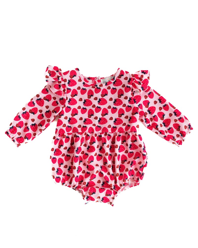 Rhodes Bubble Shorty Romper - Strawberry Fields