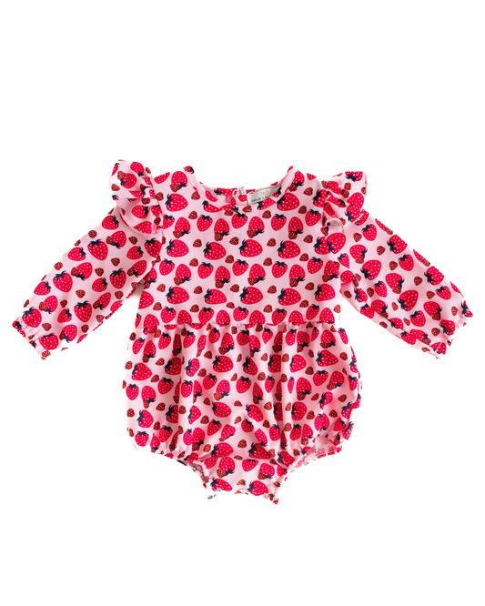 Rhodes Bubble Shorty Romper - Strawberry Fields