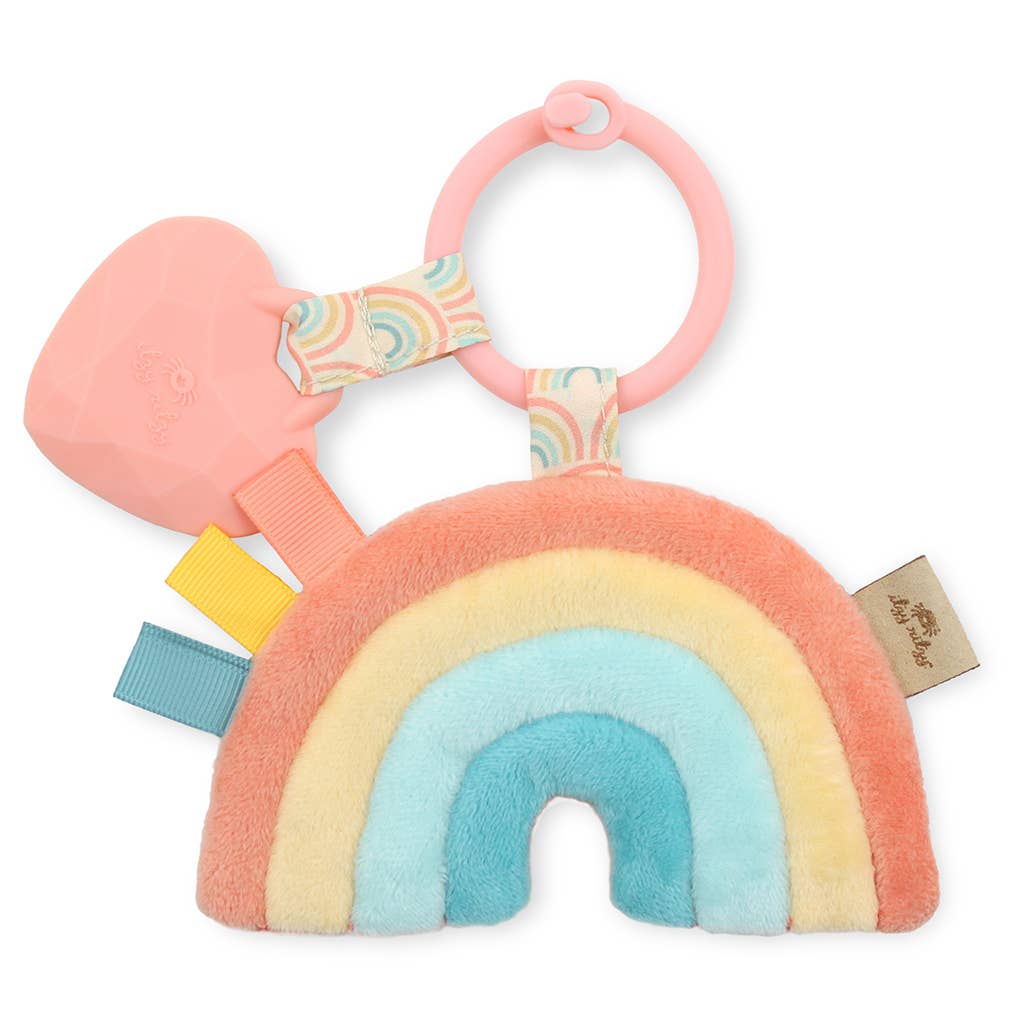 Itzy Pal™ Plush + Teether: Rainbow