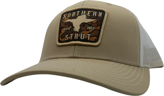 Camo Duck Woven Patch Trucker Hat