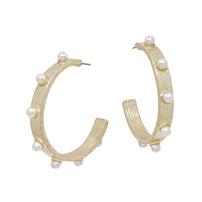 Hoop Earring with Pearl Studs