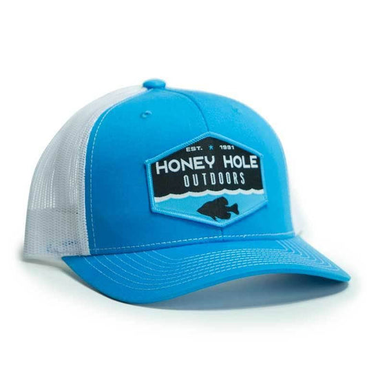 Snapback - Crappie Hex - Cyan/White