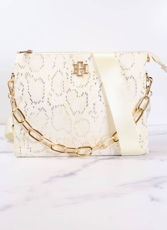 Ariana Crossbody (Metallic Cream)