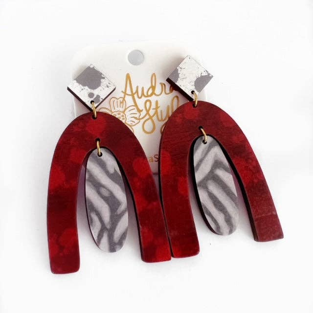 Maroon Collegiate Earrings (Style 1)