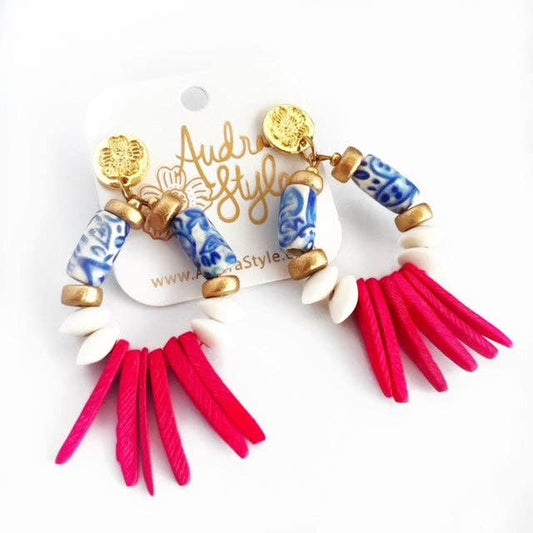 Blue/Red Collegiate Earrings (Style 1)