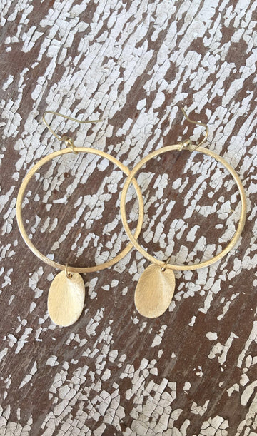 Circle + Oval Pendant Earrings
