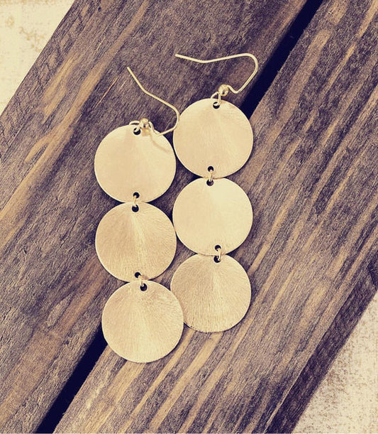 Triple Drop Disc Earrings