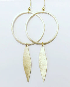 Circle + Gold Spike Earrings