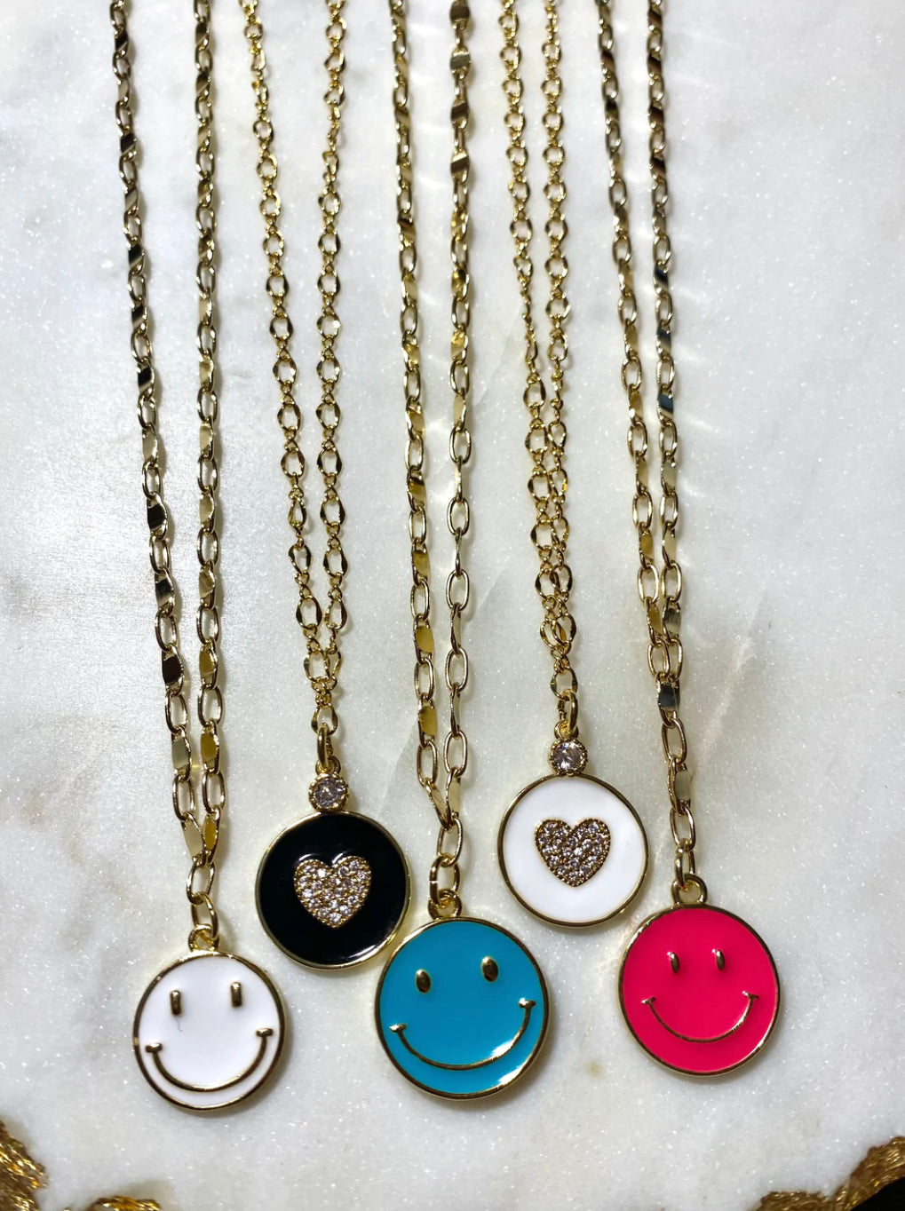 Smiley Enamel Necklaces