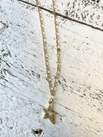 Pave Star Pendant Necklace