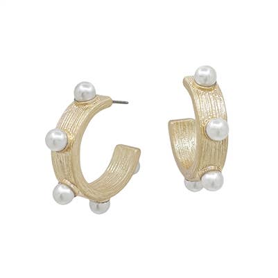 Hoop Earring with Pearl Studs