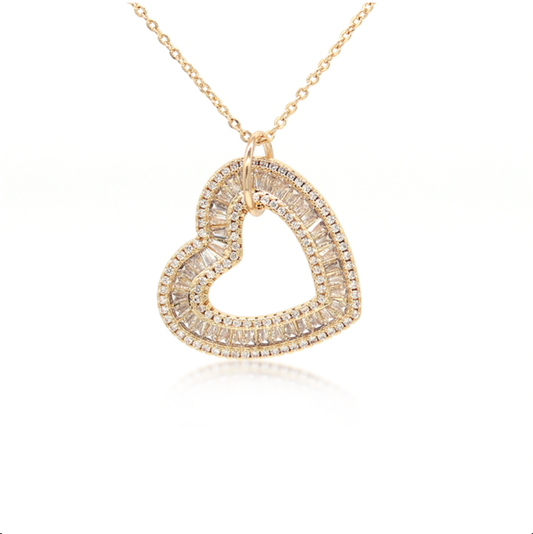 Heart Baguette Necklace