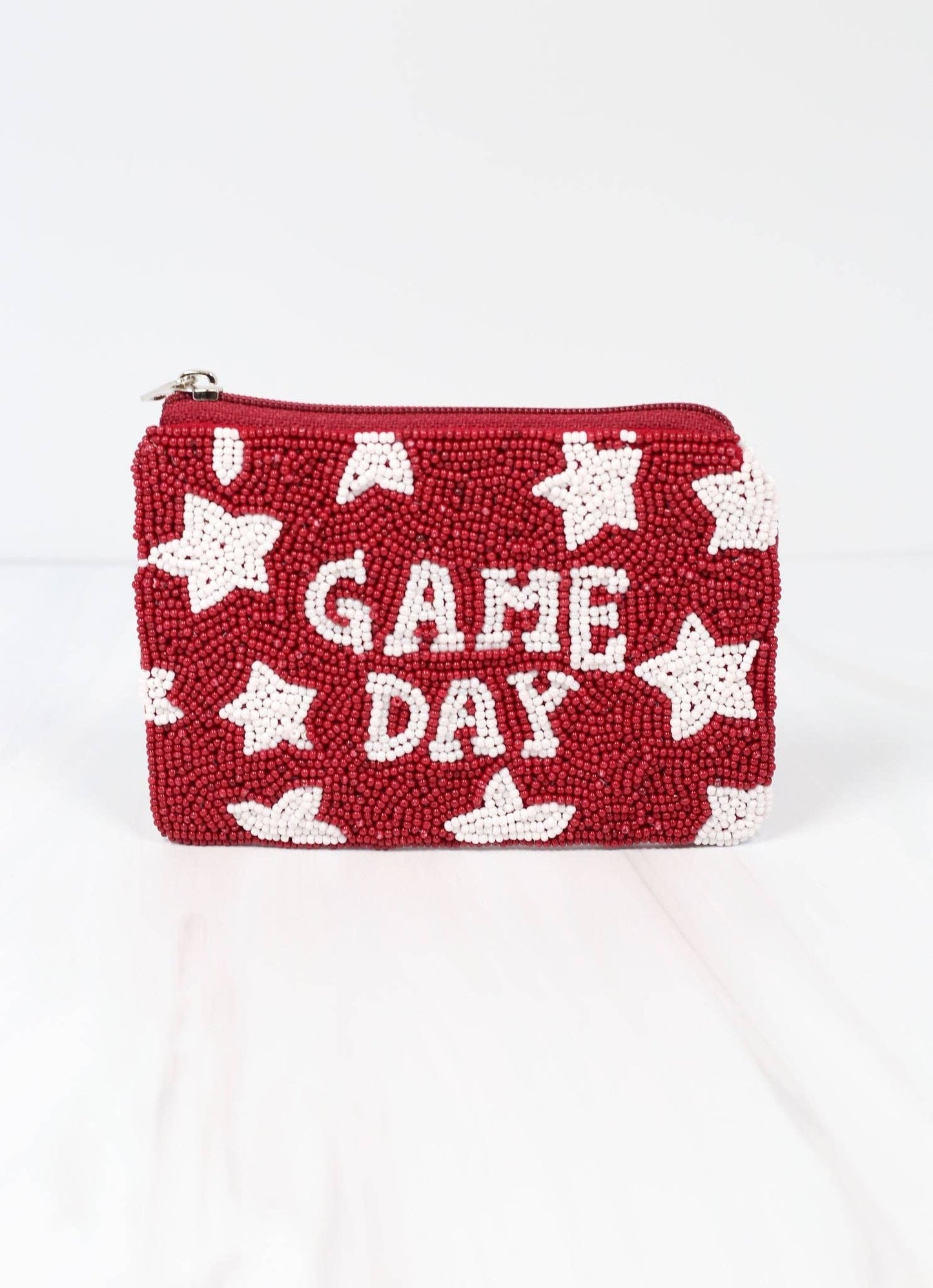 Game Day Star Beaded Pouch (Burgundy)