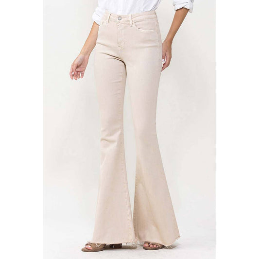 High Rise Flare Jeans (Cream)