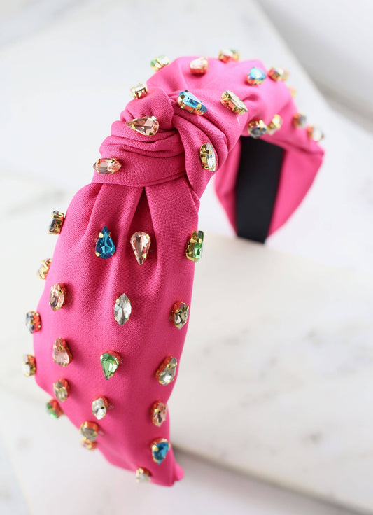 Highlands Jeweled Headband (Hot Pink)