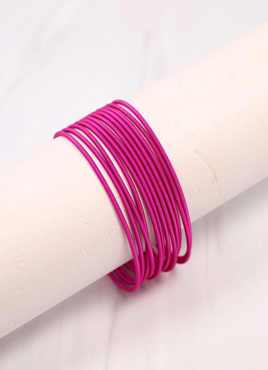 Athene Stretch Bracelet Set (Fuschia)